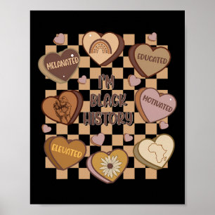 Poster Candy Heart Black History Mois African American W