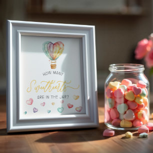 Poster Candy Hearts Baby shower Jeu