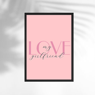 Poster Candy Pink Élégant AMOUR Pastel Rose Valentine