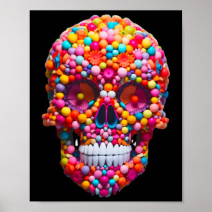 Poster Candy Skull Buble Gum Skeleton Halloween Candies