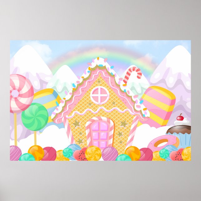 Poster Candyland Backdrop Candyland Thème fond (Devant)