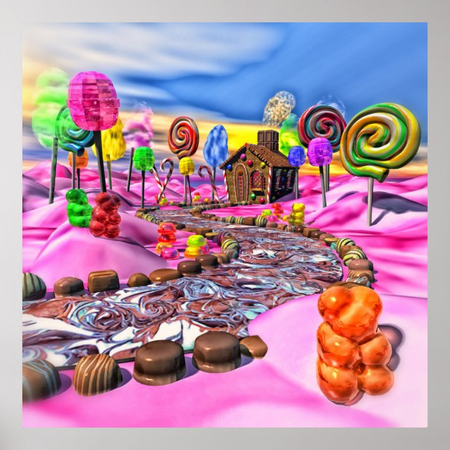 Poster Candyland rose (Devant)