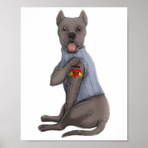 Poster Cane Corso I Love Maman Tattoo Dog Shirt Funny Mot