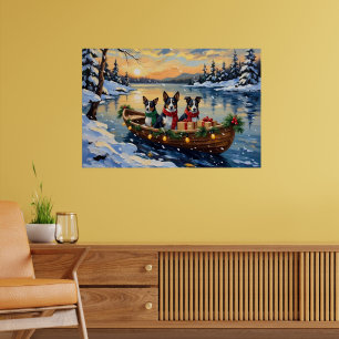 Poster Cane Corso Noël Bateau Vacances