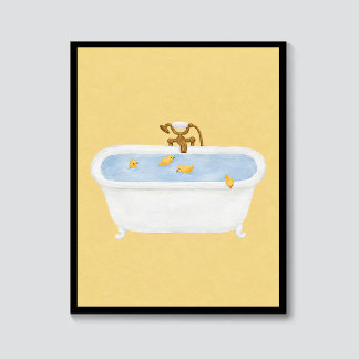 Poster Canetons dans la baignoire