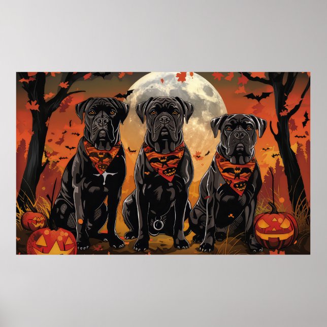 Poster Canne Corso Halloween Éffrayant (Devant)