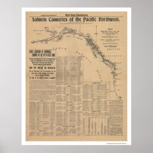 Poster Canneries saumons du Pacifique Nord-Ouest 1901