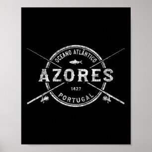 Poster Cannes à pêche croisées vintage des Açores