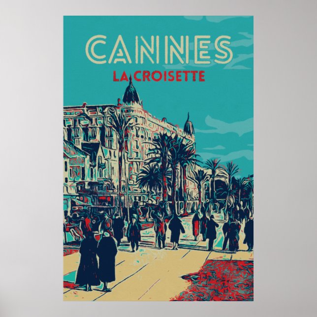 Poster Cannes Côte d'Azur La Croisette Illust France Pos (Devant)