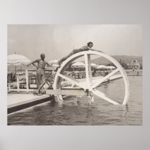 Poster Cannes, sur la plage en 1935