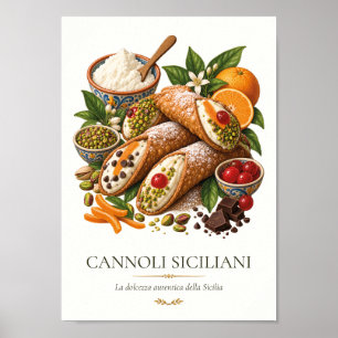 Poster Cannoli Siciliani – Vintage Italian Dessert