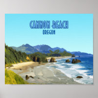 Cannon Beach Côte de l'Oregon Vintage