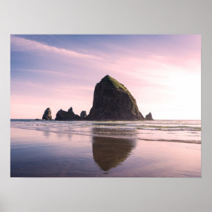 Poster Cannon Beach et Haystack Rock Sunset Photographie
