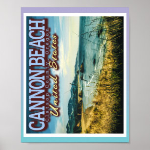 POSTER CANNON BEACH - HAYSTACK ROCK - OREGON USA