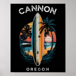 Poster Cannon Beach Oregon Men Women Surfing 