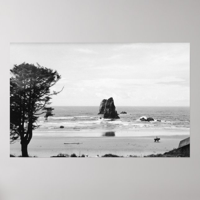 Poster Cannon Beach, Oregon Scene avec les aiguilles (Devant)
