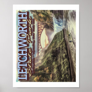 POSTER CANOË-KAYAK - LETCHWORTH STATE PARK - NEW YORK