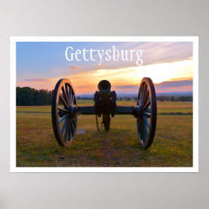 Poster Canon au coucher du soleil, Gettysburg NMP