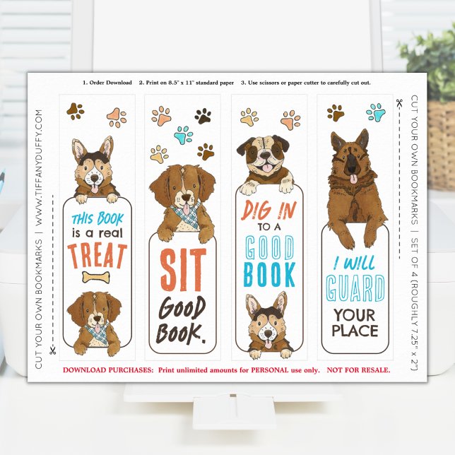 Poster Canons à chiens Signets amusants Feuille d'impress (Créateur téléchargé)