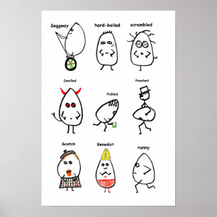 Poster Canons à oeufs amusants
