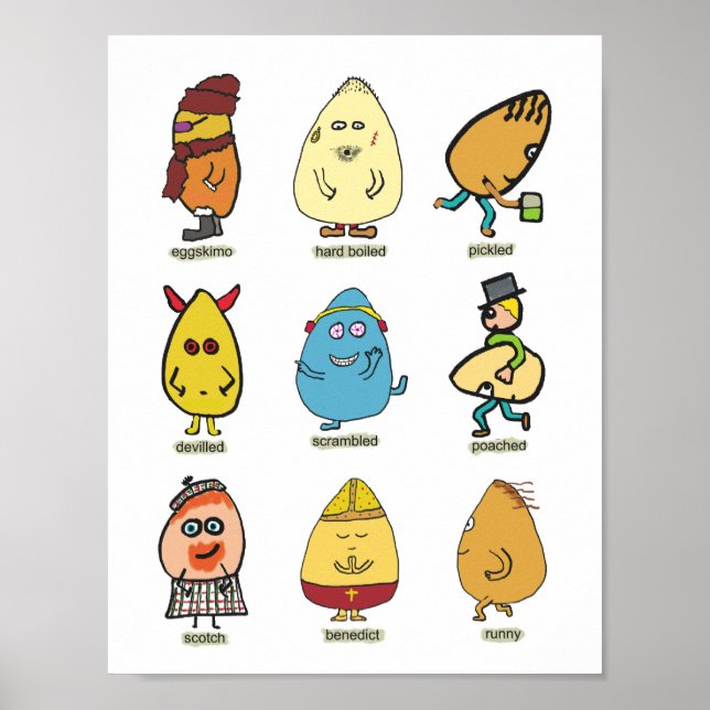 Poster Canons à oeufs amusants (Devant)