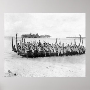 Poster Canot de guerre des Îles Salomon, 1922