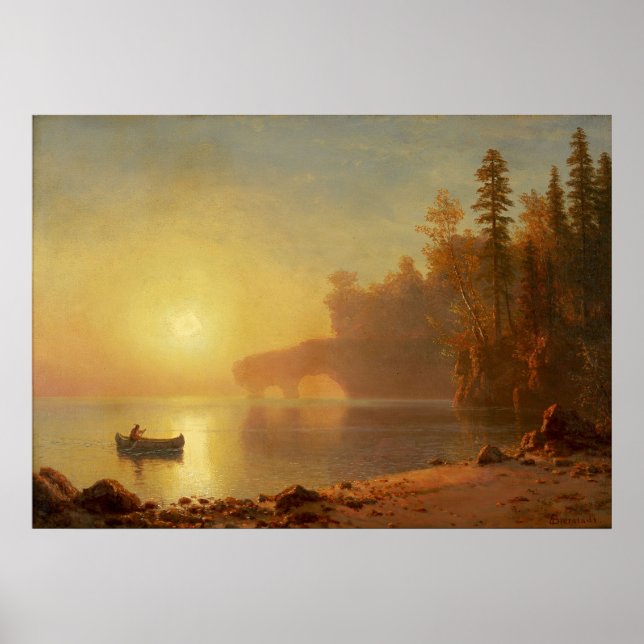 Poster Canot indien par Albert Bierstadt (Devant)