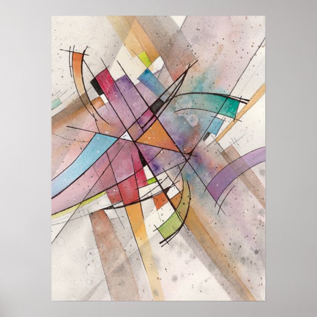 Poster CANTATA à PASTEL MAJOR Aquarelle Abstraite (Devant)