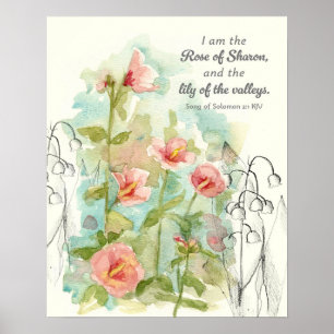 Poster Cantique Cantique des Cantiques Rose de Sharon Lys