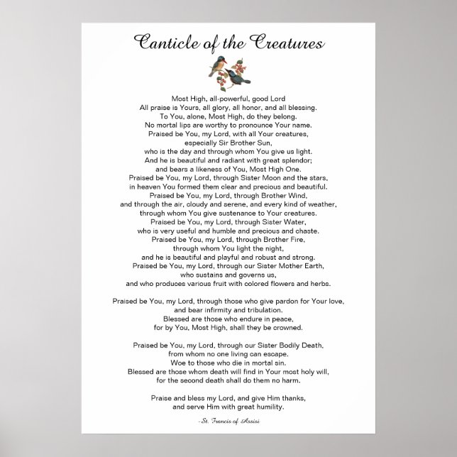 Poster Cantique des Créatures de Saint François d'Assise (Devant)