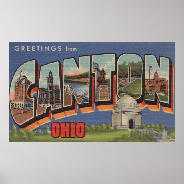 Poster Canton, Ohio Grandes Lettres ScènesCanton, OH 2 (Devant)