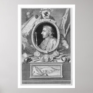 Poster Canute le grand (d.1035) roi d'Angleterre,