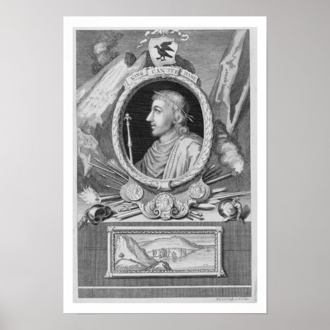 Poster Canute the Great (d.1035) King of England, Danemar (Devant)