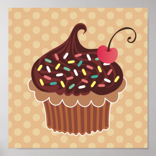 Poster Canvas de chocolat et vanille Cupcake Imprimer (Devant)