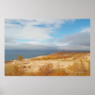 POSTER CANVAS GLOSS / DORMIR DUNES D'OURS / LAC, DUNES, S