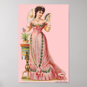 POSTER CANVAS WALL ART VICTORIAN ERA FRENCH LADING AVEC V