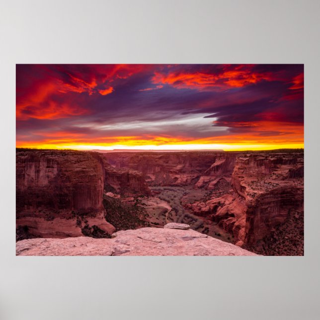 Poster Canyon de Chelly, coucher de soleil, Arizona (Devant)