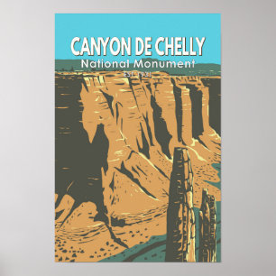 Poster Canyon De Chelly Monument National Arizona Vintage