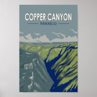 Canyon de cuivre art de voyage vintage Mexique