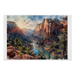 Poster Canyon de Zion au lever du soleil,