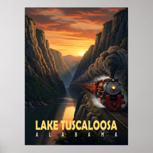 Poster Canyon du coucher de soleil – Lac Tuscaloosa, Alab