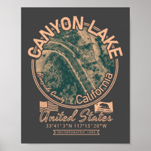 POSTER CANYON LAKE CALIFORNIA - VILLE DE CANYON LAKE CA