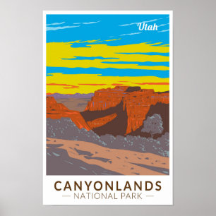 Poster Canyonlands National Park Moab Travel Art Vintage