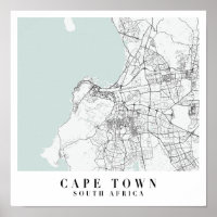 Cap Afrique du Sud Blue Water Street Carte