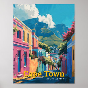 Poster Cap Afrique du Sud Vintage voyage d'art
