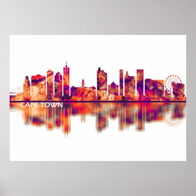 Poster Cap Town South Africa Skyline (Devant)