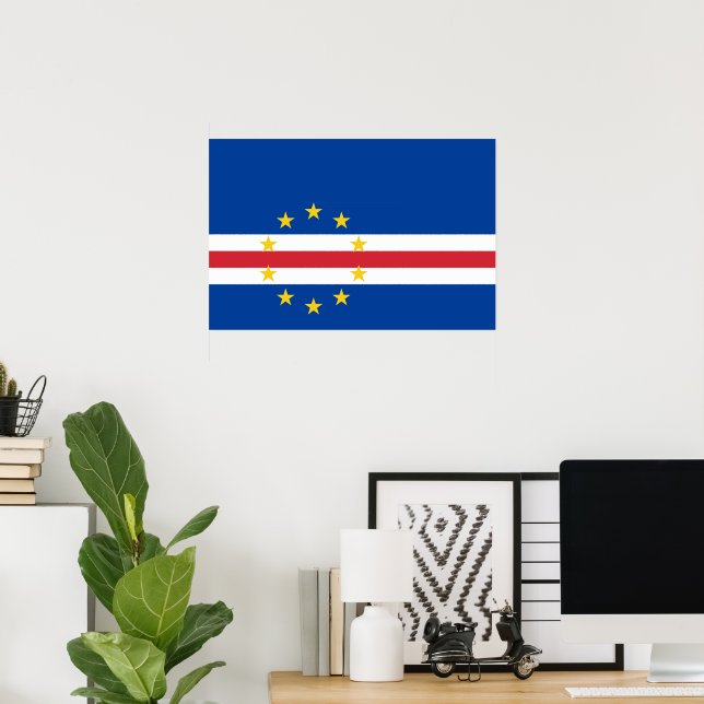 Poster Cap Verde flag (Bureau à domicile)
