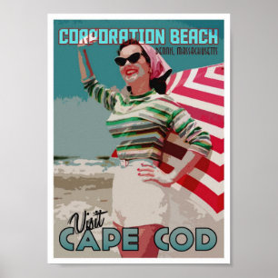 Poster Cape Cod Corporation Beach Dennis MA