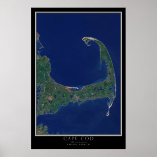 Poster Cape Cod Massachusetts De La Carte Satellite Spati