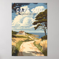 Cape Cod Massachusetts Travel Art Vintage